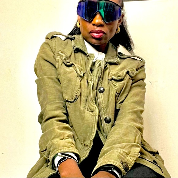 Free People Jacket  Not Your Brothers Surplus Olive (Green) - Picture 7 of 15